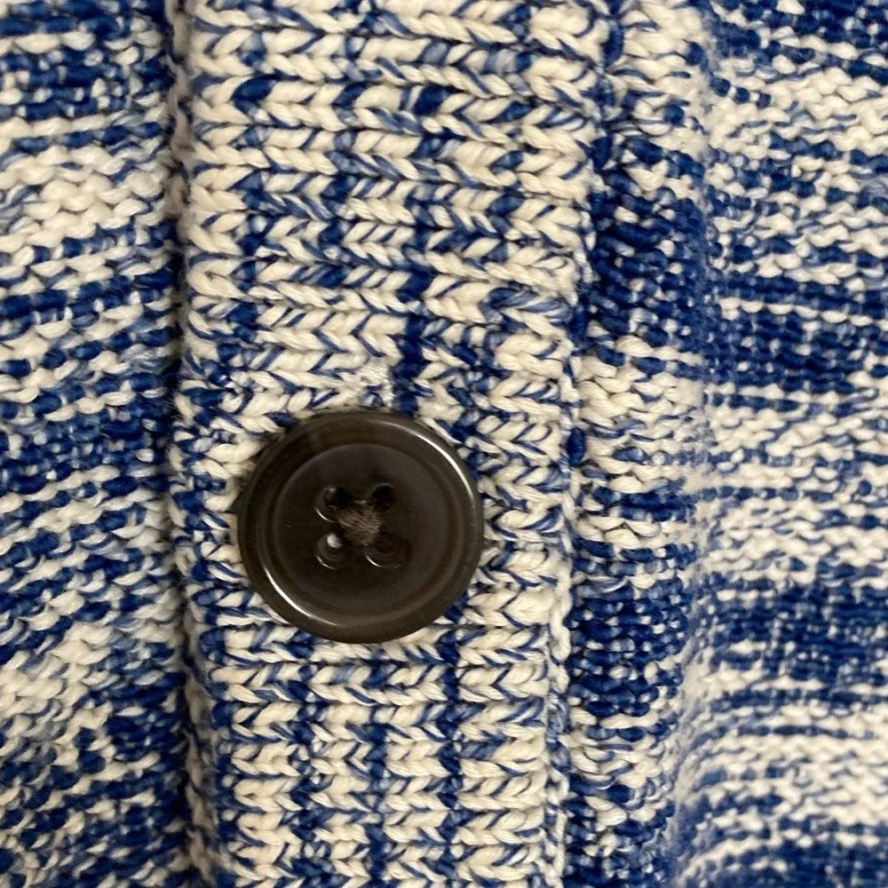 Banana Republic Mens Grandpa‎ Cardigan Sweater Size Small Blue White Classic